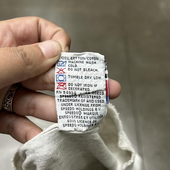 Vintage Speedo Shirt‎ Mens Large Gray 100% Cotton Made USA Logo 2000s Y2K - Picture 6 of 7